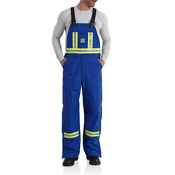 Carhartt Men's 101703 Flame-Resistant Striped Duck Bib Overall - Unlined - 34W x 36L - Royal Blue