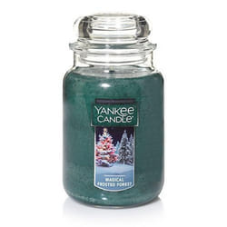Yankee Candle Magical Frosted Forest Scented  Classic 22oz Large Jar Single Wick Candle  Over 110 Hours of Burn Time