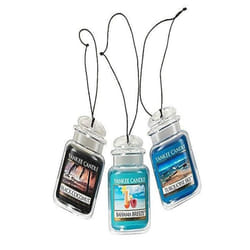 Yankee Candle Car Air Fresheners  Hanging Car Jar Ultimate 3-Pack  Neutralizes Odors Up To 30 Days  Includes: 1 Bahama Breeze  1 Black Coconut  and 1