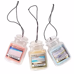 Yankee Candle Car Air Fresheners Hanging Car Jar Ultimate 3-Pack Neutralizes Odors Up To 30 Days Includes: 1 Beach Walk 1 ...