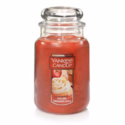 Yankee Candle Sugared Cinnamon Apple Scented Classic 22oz Large Jar Single Wick Aromatherapy Candle Over 110 Hours of Burn ...
