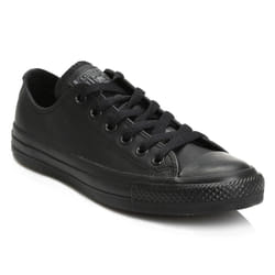 Converse Mens Womens Black All Star OX Leather Trainers - UK 6