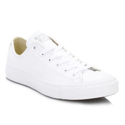 Converse All Star Unisex White Monochrome OX Leather Trainers - UK 8.5