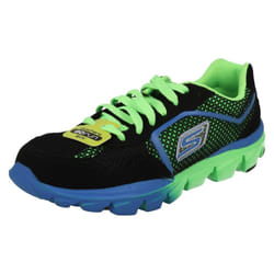 ) Boys Skechers Go Run Ride Trainers Supreme 95672 - UK 12.5 Child, Black/Green (Black