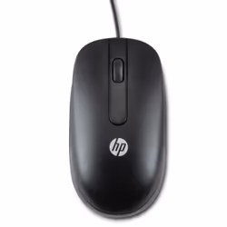 HP USB Optical Scroll Mouse, Ambidextrous, Laser, USB Type-A, 1000 DPI, Black