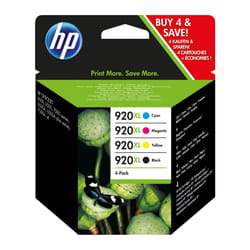 HP 920XL 4-pack High Yield Black/Cyan/Magenta/Yellow Original Ink Cartridges ink cartridge 4 pc(s) High (XL) Yield Black, Cyan, Magenta, Yellow