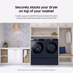 SAMSUNG Bespoke Front Load Washer Dryer Stacking and MultiControl Combo Kit  Includes Gap Cover to Fill Space Between Laundry Machines  All Parts Incl
