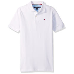 Tommy Hilfiger Boys Short Sleeve Ivy Polo Shirt  Masters White  16-18
