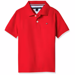 Tommy Hilfiger Boys Short Sleeve Ivy Polo Shirt Regal Red 8-10