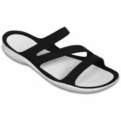 Crocs Swiftwater, Female, Adult, Slides, Black, White, Monochromatic, 41 - 42