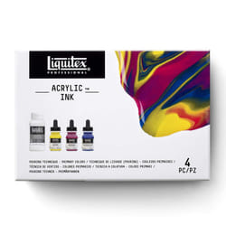 Liquitex Professional Acrylic Ink  1-oz (30ml)  Pouring Technique  Primary Colors  Set of 4