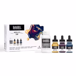 Liquitex Professional Acrylic Ink  1-oz (30ml)  Pouring Technique  Deep Colors  Set of 4
