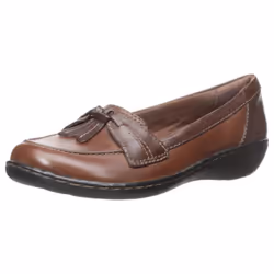 Clarks Women's Ashland Bubble Slip-On Loafer, Brown/Black, 9 M US