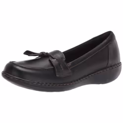 clarks Womens Ashland Bubble Slip-On Loafer Black 8 W US