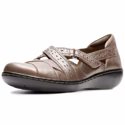 Clarks womens Ashland Spin Q Slip On Loafer Pewter 8 US