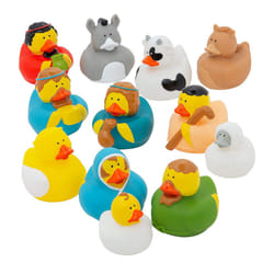 Nativity Rubber Duckies for Christmas - Set of 12 - Holiday Decor Toys and Stocking Stuffers for Kids