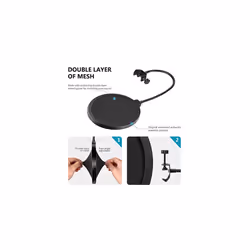 Professional Microphone Pop Filter Shield Compatible with Blue Yeti and Any Other Microphone Dual Layered Wind Pop Screen With A Flexible 360 Degree