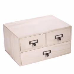 MyGift 3 Drawer Natural Beige Wood Office Accessories Storage Desktop Cabinet Drawer, Decorative Makeup/Jewelry Organizer, Sewing and Craft Supplies