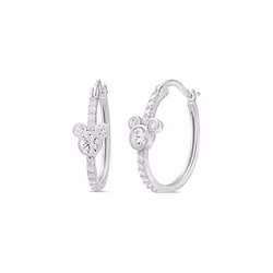Disney Jewelry for Women Mickey or Minnie Mouse Sterling Silver Cubic Zirconia Hoop Earrings