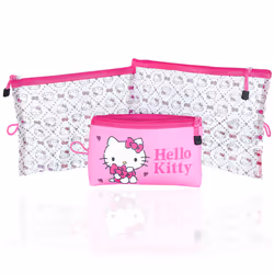 Hello Kitty Travel Pouch 3-Pack Official License  Zipper Pouch Set of 3 in Different Sizes  Makeup Bag