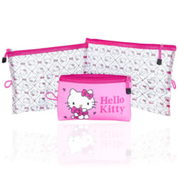Hello Kitty Travel Pouch 3-Pack Official License  Zipper Pouch Set of 3 in Different Sizes  Makeup Bag