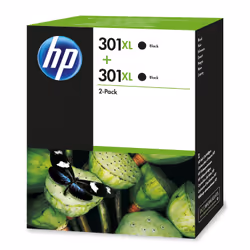 HP 301XL 2-pack High Yield Black Original Ink Cartridges, High (XL) Yield, Black, Pigment-based ink, 2 pc(s), 960 pages, Mult ...