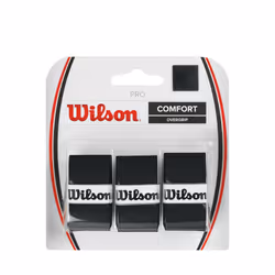 Wilson WRZ4014BK, Overgrip, Badminton, Tennis, Black, Monochromatic, 0.6 mm, 3 pc(s)