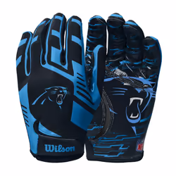 Wilson NFL Stretch Fit Football Gloves - Adult Carolina Panthers