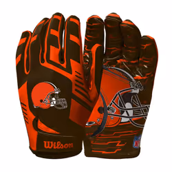 Wilson NFL Stretch Fit Football Gloves - Adult Cleveland Browns