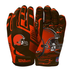Wilson NFL Stretch Fit Football Gloves - Adult  Cleveland Browns