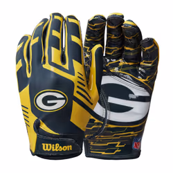 Wilson NFL Stretch Fit Football Gloves - Adult  Green Bay Packers