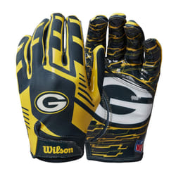 Wilson NFL Stretch Fit Football Gloves - Adult  Green Bay Packers