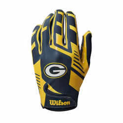 Wilson NFL Stretch Fit Football Gloves - Adult  Green Bay Packers