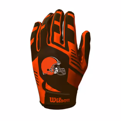 Wilson NFL Stretch Fit Football Gloves - Youth  Cleveland Browns