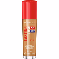Rimmel London Lasting Finish 25 Hour Foundation, Full Coverage Formula with SPF 20, 200 Soft Beige, 30ml - 700 Ebony, Single