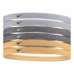 Nike Swoosh Sport Metallic 6-Pack Headbands - Wolf Grey/Black -Unisex
