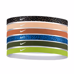 Nike Printed Dri-Fit Headbands 6-Pack/Unisex/Non-slip silicone grips (9521)