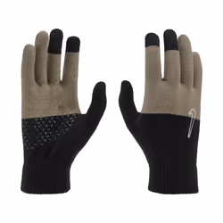 Nike Swoosh Knit Grip Gloves 2.0 Graphic Black Khaki Coconut Milk - LX