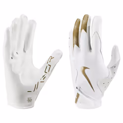 Nike Vapor Jet 8.0 Football Gloves White | White | Met Gold Large