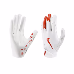 Nike Vapor Jet 8.0 Football Gloves White | White | Red Medium