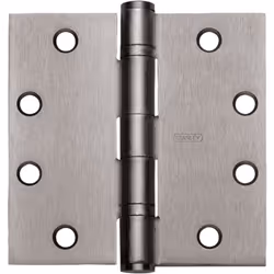 Stanley Security FBB179426D 4"""" x 4"""" Steel Full Mortise Ball Bearing Standard Weight Square Corner Hinge # 068261 Satin ...