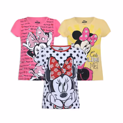 Disney Little Girls' 3 Pack Minnie Mouse T-Shirts White 3T