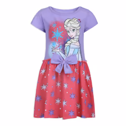 Disney Little Girls' 2 Pack Elsa Frozen Dresses  Purple  4