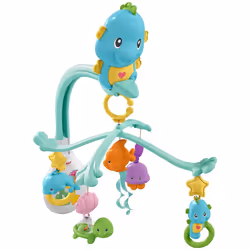Fisher Price, Soothe and Play Seahorse Mobile, Baby Cot Mobile with Music and Sounds