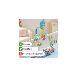 Fisher Price, Soothe and Play Seahorse Mobile, Baby Cot Mobile with Music and Sounds