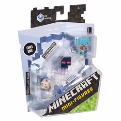 Teleporting Enderman  Wolf with Bone & Skeleton with Diamond Armor Mini Figure (3 Pack)