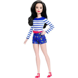 Barbie Mattel DYY91 - Fashionistas Puppe im Marine-Top