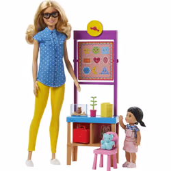 Barbie Teacher Doll with Flipping Blackboard Playset and School-Themed Toys (Amazon Exclusive)