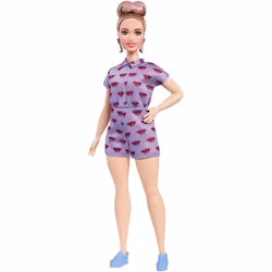 Barbie Fashionistas Doll 76 Lavender Kiss - Curvy,, Female, 3 yr(s), Girl, Multicolour