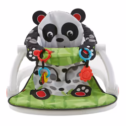 Fisher-Price Portable Baby Chair Sit-Me-Up Floor Seat with Developmental Toys and Crinkle & Squeaker Seat Pad  Panda Paws